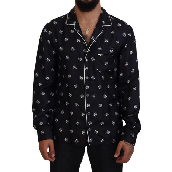 Dolce & Gabbana Black White Stripes Cotton Men Pajama Set Sleepwear main image 1